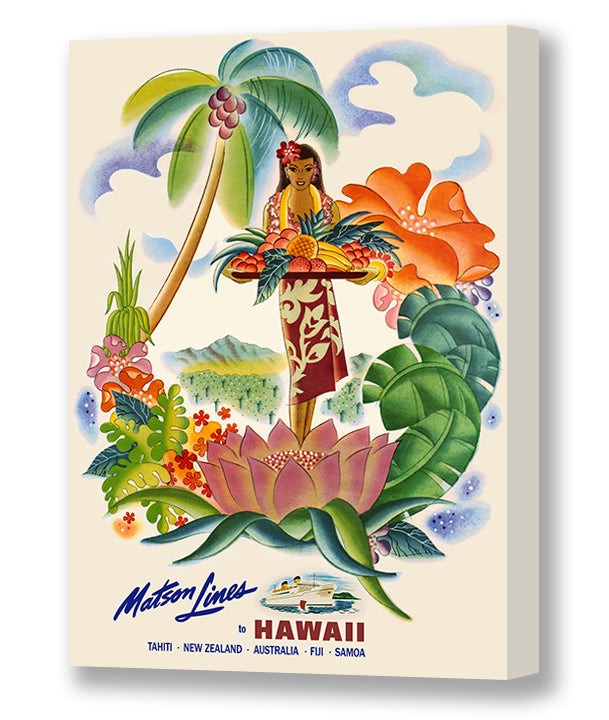 Tropical Fruit Platter, Matson Lines Hawaii Travel Poster, 1950s