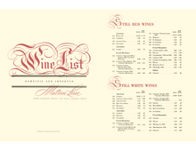 Load image into Gallery viewer, Wine List, Matson Lines, 1940