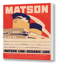 Load image into Gallery viewer, Stateroom Baggage Tag, Matson Lines, 1930s