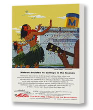 Load image into Gallery viewer, Hawaii Hears a New Aloha, Matson Lines Advertisement, 1957