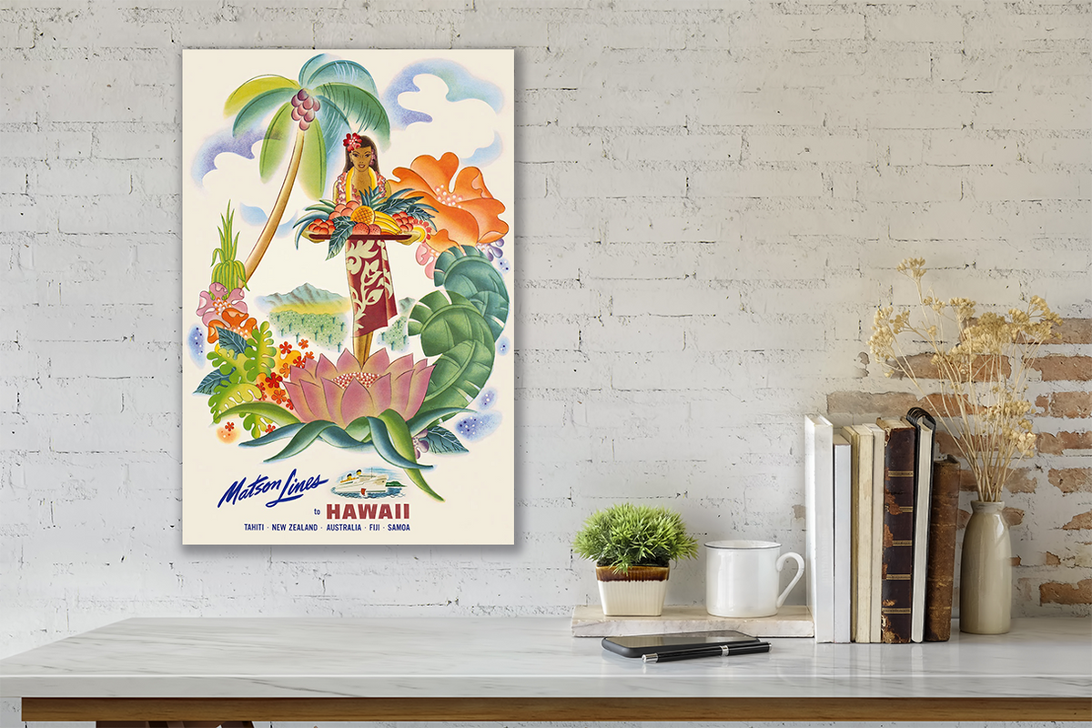Tropical Fruit Platter, Matson Lines Hawaii Travel Poster, 1950s