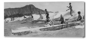 Surf and Outrigger Canoe, Waikiki, 1930s