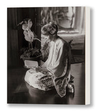 Load image into Gallery viewer, Amelia Earhart in a Kimono Robe, Reading a Book, Waikiki, 1935