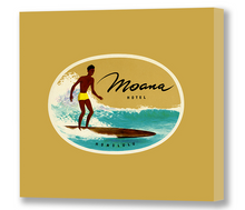 Load image into Gallery viewer, Moana Hotel Luggage Tag Surfer, Gold