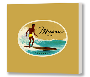 Moana Hotel Luggage Tag Surfer, Gold