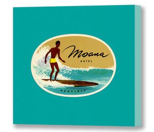 Moana Hotel Luggage Tag Surfer, Turquoise