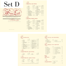 Load image into Gallery viewer, Wines List, Matson Lines, 1940 Menu Set