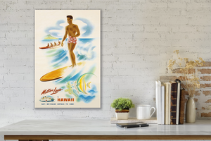 Surfer, Matson Lines Hawaii Travel Poster, 1950s