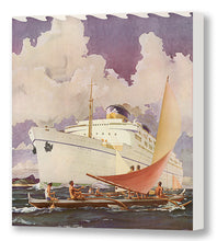 Load image into Gallery viewer, S.S. Lurline Outrigger Greeting, Matson Lines Brochure Cover, 1938