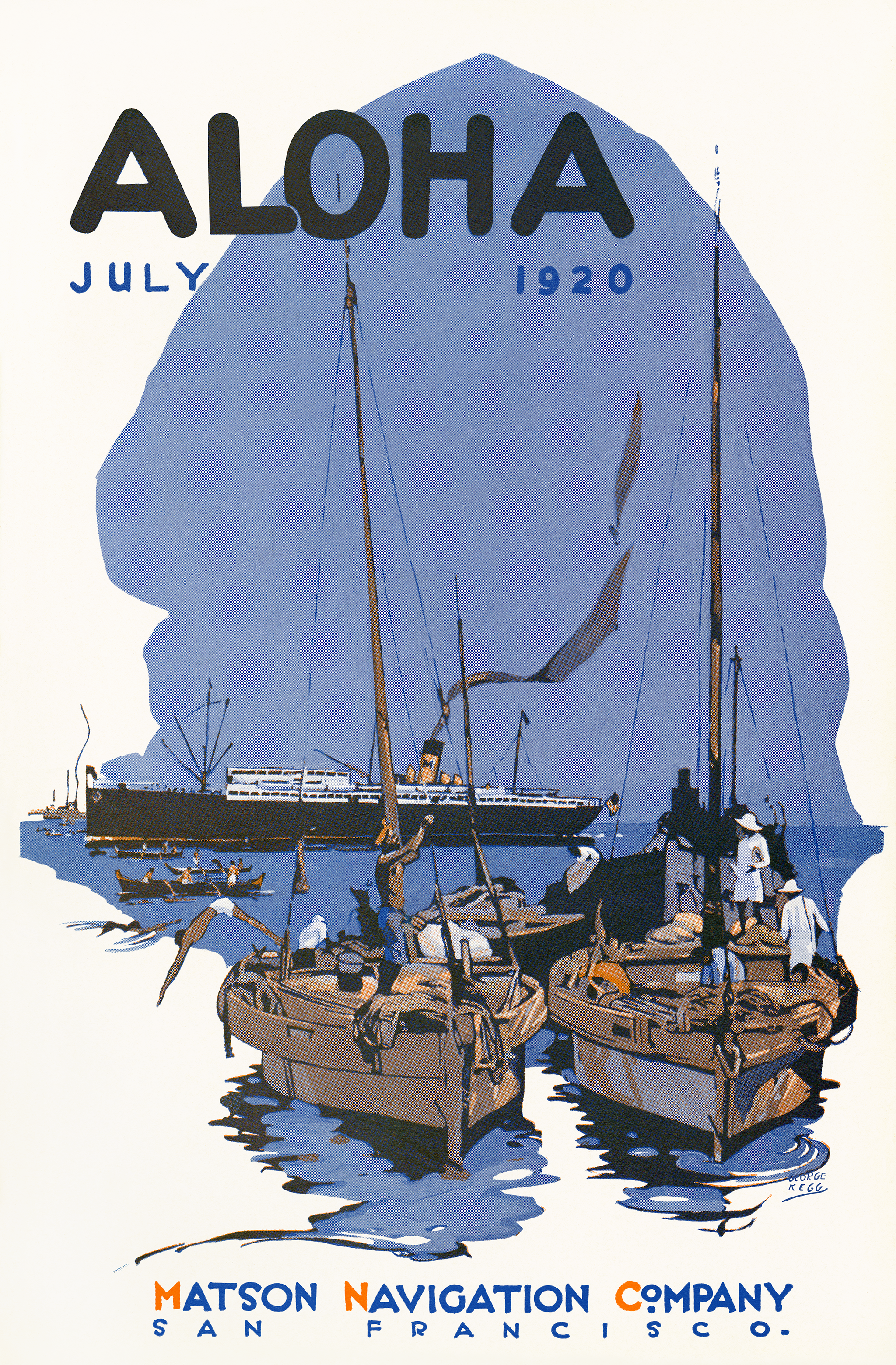 aloha voyageページ Aloha, July 1920, Matson Lines Magazine Cover