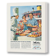 Load image into Gallery viewer, Lurline Matsonia Famous for Food, Matson Lines Advertisement, 1958
