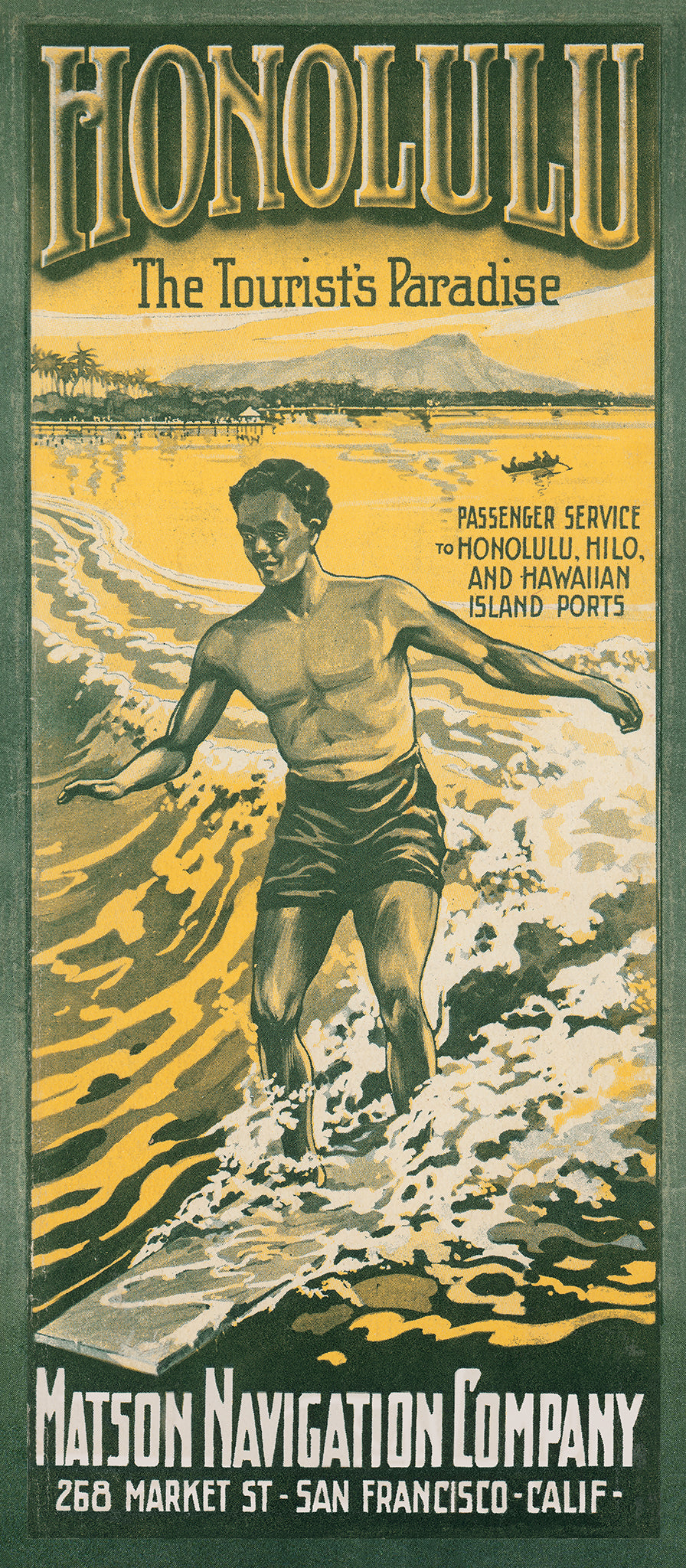 日本交通公社 80s JTBルックHAWAII ポスター ビキニ 昭和レトロ Honolulu and Hilo, The Tourists Paradise, Matson Lines, 1912