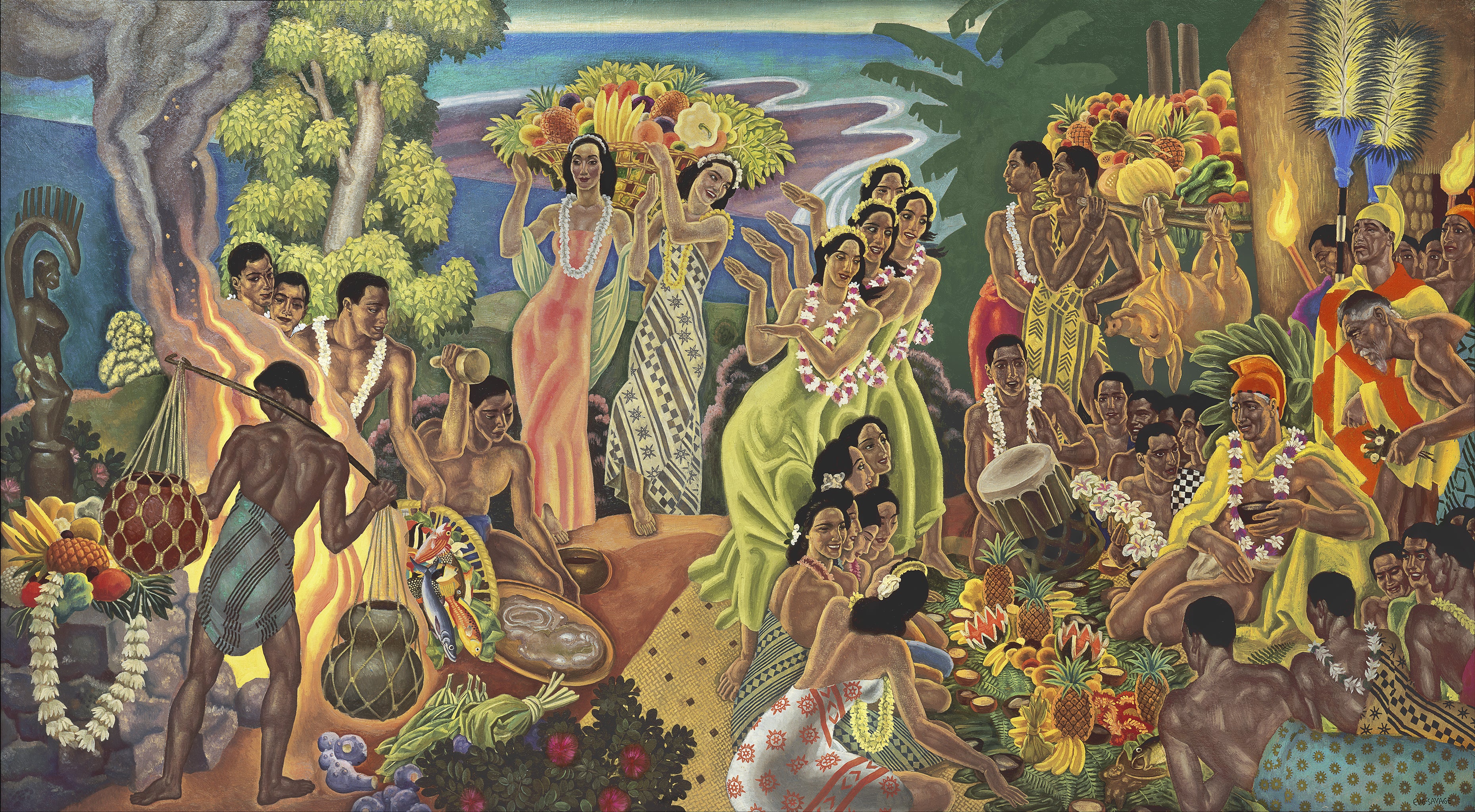 Island Feast, Matson Lines Menu Cover, 1937