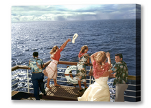 Load image into Gallery viewer, Lei Cast At Sea, Matson Lines Photograph, 1955