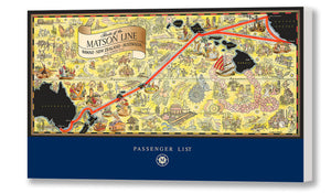 Route of the Matson Line, Passenger List Cover, 1930s