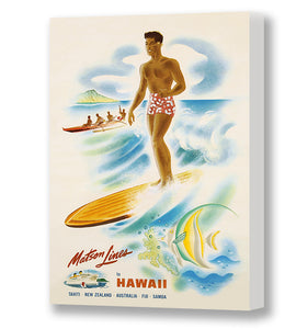 Surfer, Matson Lines Hawaii Travel Poster, 1950s