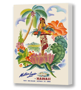 Tropical Fruit Platter, Matson Lines Hawaii Travel Poster, 1950s