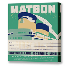 Load image into Gallery viewer, Stateroom Baggage Tag Green, Matson Lines, 1930s